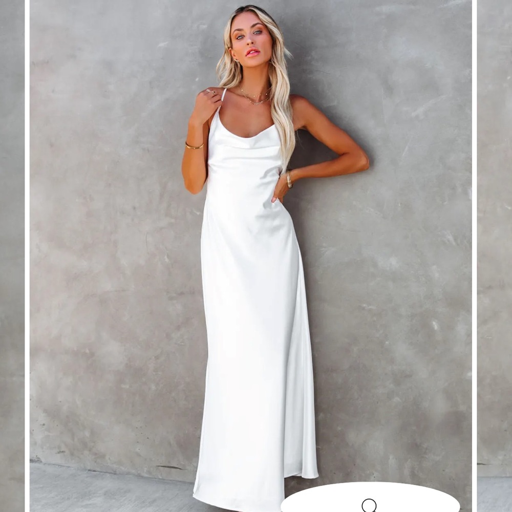 White Satin Dress